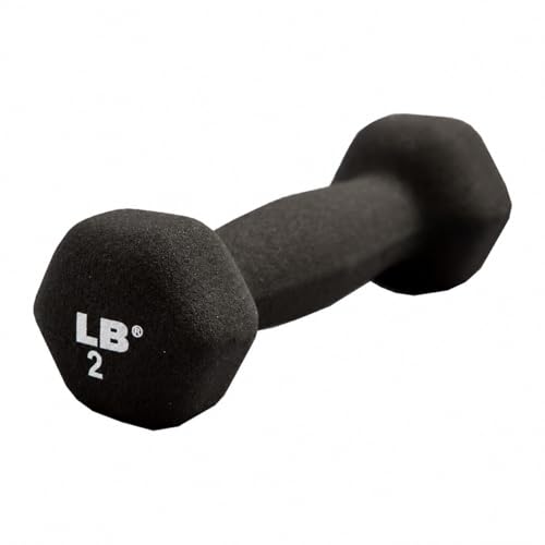 Neoprene Hexagon Dumbbells with Cast Ergo Handle (1 to 15lbs Pack of 1, 2, 4) | Durable Anti-Slip Exercise & Fitness Strength Training Free Weights for Home Gym | Black | For Men & Women - color: Black-2Lb pack of 1