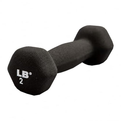 Neoprene Hexagon Dumbbells with Cast Ergo Handle (1 to 15lbs Pack of 1, 2, 4) | Durable Anti-Slip Exercise & Fitness Strength Training Free Weights for Home Gym | Black | For Men & Women - color: Black-2Lb pack of 1