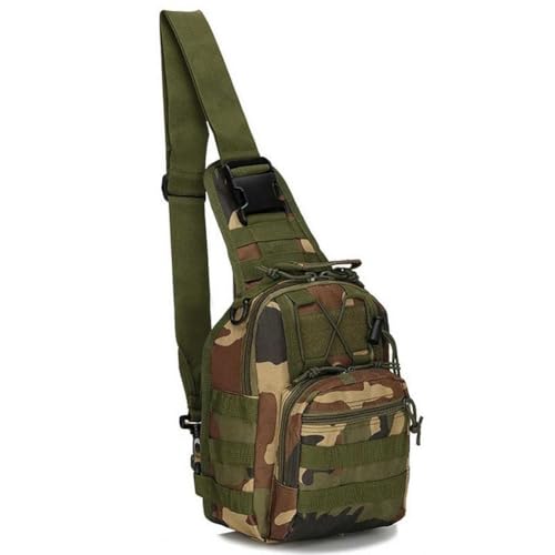 Viriber Tactical Backpack, Waterproof Military Cross-body Molle Sling Shoulder Backpack Chest Bag for Outdoor Every Day Carry Green Camo - color: Green Camo