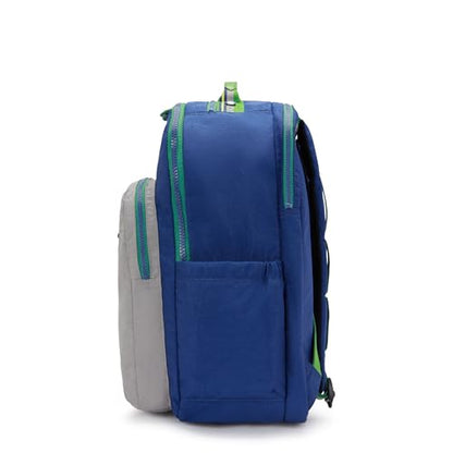 Kipling Women's Seoul Extra Large 17" Laptop Backpack, Durable, Roomy with Padded Shoulder Straps, Built-In Protective Sleeve - color: Cement Blue Cbm, size: 13.5''L x 17.75''H x 9''D