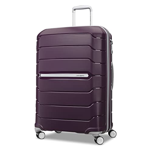 Samsonite Freeform Large Checked Luggage with Dual 360° Spinner Wheels - TSA Lock, Airline-Approved - Lightweight Durable Polypropylene Expandable Hardshell - Amethyst Purple - color: Amethyst Purple, size: Checked-Large Spinner