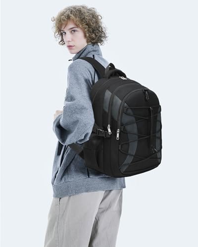 BLUEFAIRY Middle High School Backpack for Teen Boys Girls Large College Bookbag with Laptop Sleeve Back to School Book Bags Mochilas Escolares para Niños Niñas Adolescentes (Black/Dark Gray, Solid) - color: Black/Dark Gray