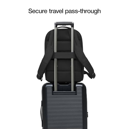 Incase Crosstown Backpack – 20L Everyday Laptop Backpack for Work, Travel – 16" Faux Fur MacBook Sleeve, External Front Pocket, Water Bottle Pockets, Travel Pass Through - Black - color: Black