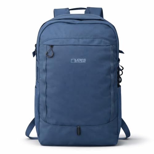 Lewis N. Clark 28L Hiking Daypack – Full-Size Trail Backpack with Padded Straps, Rain Cover & Removable Laptop Sleeve - color: Blue, size: 28L
