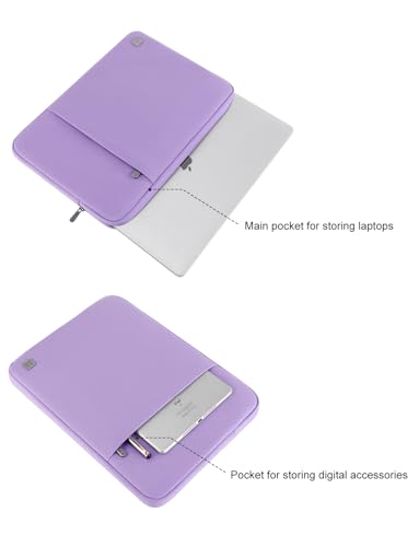 DOMISO Laptop Case Laptop Sleeve Cover Compatible with 15 inch MacBook Air M4/A3241 2025, M3/A3114,M2/A2941,15 inch MacBook Pro A1990 A1707,Compatible with Dell XPS 15 Plus with Pocket,Purple - color: Purple, size: 14 inch