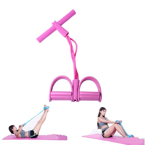 Fashion Puller Exercise,4 Tube Foot Pedal Resistance Band,Elastic Yoga Resistance Band for Women,Multifunctional Pedal ResistanceBand with Handles for Arm,Waist Training & Stretching,Fitness - color: #C