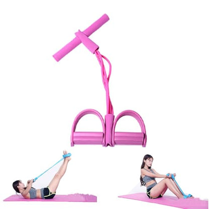 Fashion Puller Exercise,4 Tube Foot Pedal Resistance Band,Elastic Yoga Resistance Band for Women,Multifunctional Pedal ResistanceBand with Handles for Arm,Waist Training & Stretching,Fitness - color: #C