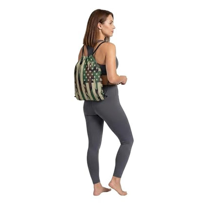 American Flag Drawstring Backpack, Lightweight Cinch String Sports Sackpack for Men & Women,pack of 2 - color: Americanflag-camo