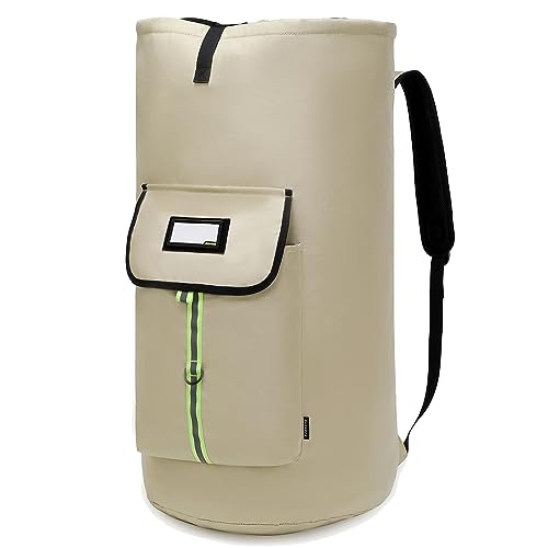 laundry bag backpack,extra-large heavy duty laundry bags,laundry backpack for college students,drawstring closure (Khaki laundry bag) - color: Khaki Laundry Bag
