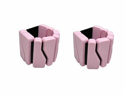 Adjustable Wrist & Ankle Bangles Set | 2 lbs for Man and Woman (1lb Each Arm/Leg Weight) for Home Fitness, Jogging, Yoga, Swimming, Pilates, Cycling & Toning - color: Pink