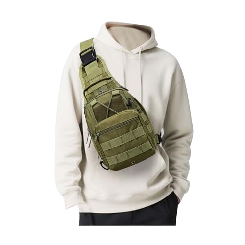 Tactical Backpack for Men, Waterproof Military Sport Bag Pack Crossbody Sling Backpack Tactical Bag for Every Day Carry, Green - color: Green