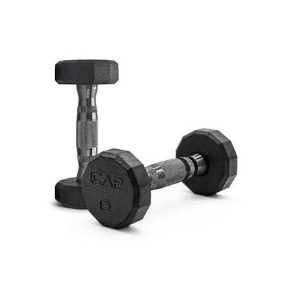 CAP Barbell Coated Dumbbell Weight | Multiple Options Pairs & Sets - size: 3 lb - Pair, style: 12-Sided - Black Handle