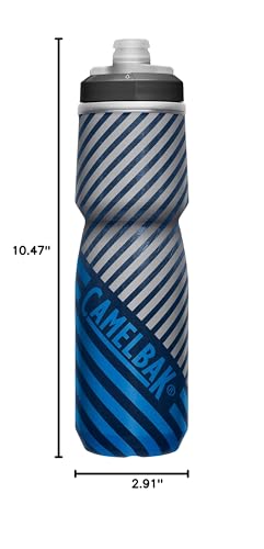 CamelBak Podium Chill Insulated Bike Squeeze Water Bottle, Cold Retention for Cycling, 24oz, Navy Stripe - color: Navy Stripe