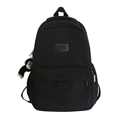 JARKJARD Aesthetic Cute Backpack for Girls Student School College Travel - color: Black
