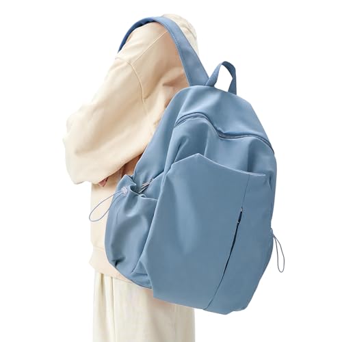 Basic Backpack For High School Women Men,Lightweight Casual Daypack College Backpack,Simple Bookbag For Teens Boys Girls,Waterproof School Bag(Blue) - color: C4-blue