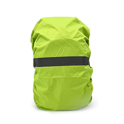 Jaegvida Waterproof Backpack Rain Cover 30L-100L Reflective & Non-Reflective Lightweight Durable Hiking Camping Bike Rain Shield - color: Light Green-Reflective Strip, size: 60-70L