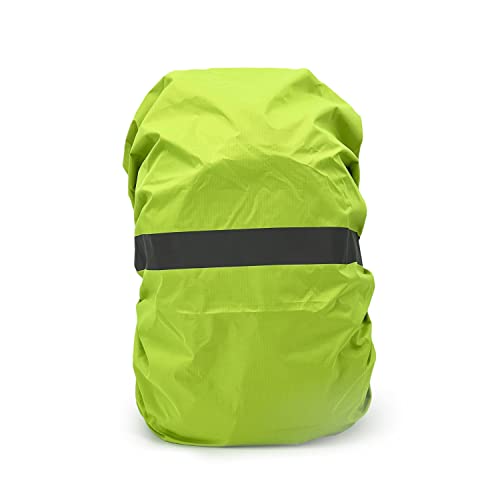 Jaegvida Waterproof Backpack Rain Cover 30L-100L Reflective & Non-Reflective Lightweight Durable Hiking Camping Bike Rain Shield - color: Light Green-Reflective Strip, size: 60-70L