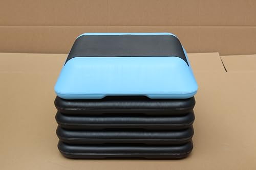 16"x16" High Step Aerobic Platform with 4 Risers, Height-Adjustable Step Aerobics Platform for Home Gym Exercise Fitness Workout Black+Blue