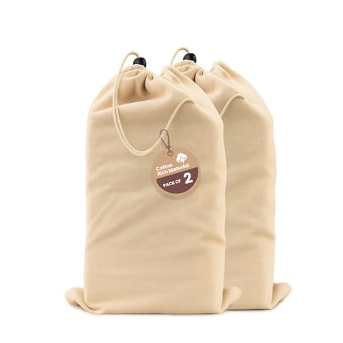 LFH Cotton Rich Shoe Storage Bags with Drawstring, Dustproof Breathable Reusable Organizer, Perfect For Travel, Dorm, Hotel, College, Gym, Easy to Carry, 8"x17" (Pack of 2) - Natural Thanks Giving - color: Natural, size: 8"x17" (Pack of 2)