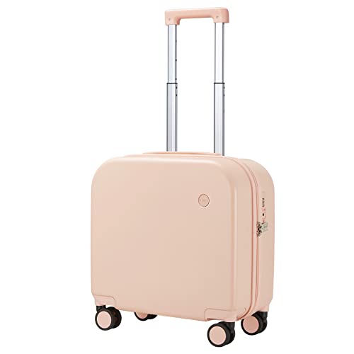 mixi Carry on Luggage, Suitcase with Spinner Wheels 16in Luggage Hardshell Lightweight Rolling Suitcases PC with Cover & TSA Lock, Pink - color: Pink, size: 16in Carry on