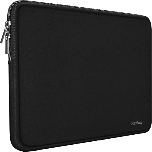 Naukay Laptop Sleeve Case, 15.6 Inch,Resistant Neoprene Notebook Computer Pocket Case/Tablet Briefcase Carrying Bag Compatible Asus/Dell/Fujitsu/HP/Sony/Toshiba/Acer- (Black) - color: Black, size: 15.6 inch