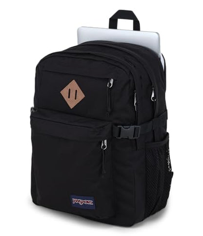 JanSport Main Campus Backpack - Travel or Work backpack w 15-Inch Laptop Sleeve and Dual Water Bottle Pockets, Black - color: Black
