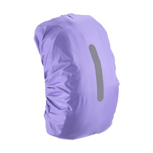 M METERXITY Backpack Rain Cover - Waterproof Lightweight Cover with Vertical Reflective Strap, Apply to Cycling/Hiking/Mountain Climbing (30-40L, S, Purple)