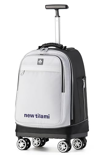 NEW TILAMI 19 Inch Rolling Backpack 360°rotating Universal Wheel, Large Organizer Compartments, Adjustable Handle, Carry on for School Students Business Travel, Pure White - color: Pure White