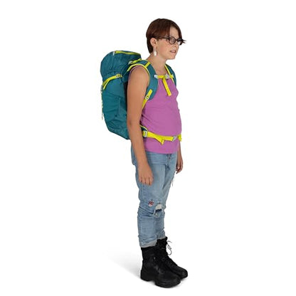 Osprey Jet 28L Kid's Hiking Backpack, Green OS - color: Green Canopy, size: 28L