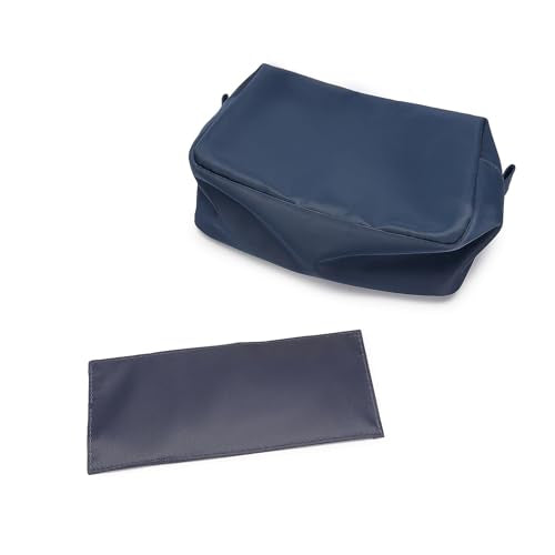 Organizer Bag Lightweight Cosmetic Bag with Ring Clasp Perfect Travel Makeup Bag for Women nylon Stand Up Design (Navy Blue/Nylon) - color: Navy Blue/Nylon