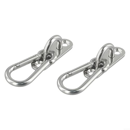 Steel Ceiling Wall Hook Anchor Hanger Yoga Swing Suspension Straps, Gym Brackets Indoor Outdoor Use, 2 Pack Silver