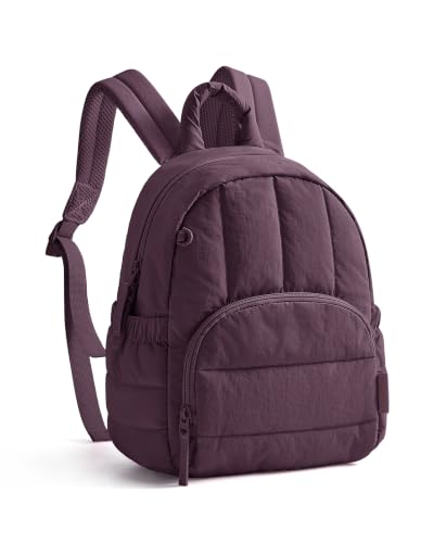 BAGSMART Mini Backpack for Women, Lightweight Puffer Small Backpack Purse, Quilted Casual Travel Daypack, Cute Water-Resistant Bookbag for Daily, Blackberry - color: Blackberry