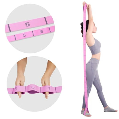 2 Pack Yoga Blocks 350g High Density, Non-Slip EVA Foam Brick with Bonus 11 loops Yoga Strap & Carry Bag, Pilates Block Set for Balance, Flexibility, Meditation, Home Gym & Studio - color: Pink Brick & Pink Band