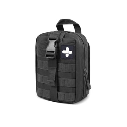 First Aid Pouch 1000D Nylon Tactical Molle Tear Away Medical Pouch Empty Utility Pouch for Outdoor Activities Medical Supplies Camping Hiking Travel,Bag Only - color: Black