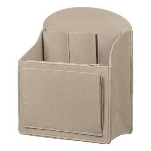 uxcell Purse Organizer Insert, Portable Felt Organizer Bags with Metal Zipper Multiple Compartments Purse Liner for Backpack Rucksack Handbag Shoulder Bag (10.6 x 5.7 x 13.6, Khaki) - color: Khaki, size: 10.6 x 5.7 x 13.6"