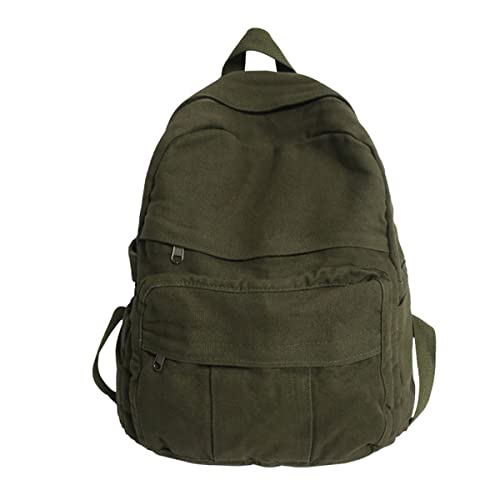 Laptop Backpack for Women Travel Canvas Backpack for Women Vintage Green Aesthetic Backpack for School - color: Green2