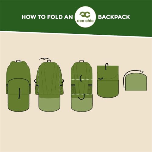 ECO CHIC Hiking Lightweight Packable Backpack - Foldable Daypack for Travel & Hiking & Outdoor Adventures - Waterproof Backpack from Recycled Materials (RSPB Birds Blue) - color: Rspb Birds Blue
