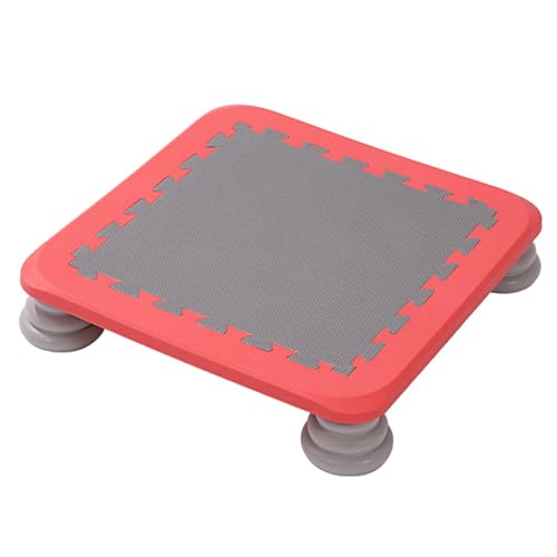 Kids Trampoline for Toddlers Age 3-12, No Installation Small Trampoline for Kids 3-12 Indoor with Silent Non-Slip Foot Pad, Mini Rectangle Trampoline for Recreational Fitness Rebounder,Red