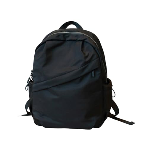 Stylish Versatile Minimalist Solid-Color Daypack, Casual Travel Lightweight Durable Backpack for Gift (BLACK) - color: Black