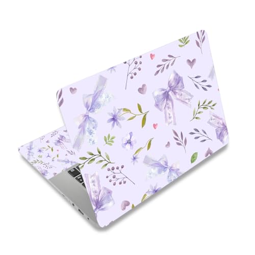 ArtSo Laptop Skin Sticker Decal,16.5 17 17.3inch Laptop Netbook PC Notebook Universal Vinyl Reusable Skin Sticker Cover Personalized Art Case Protector, Light Purple Bows Flower - color: Light Purple Bows Flower