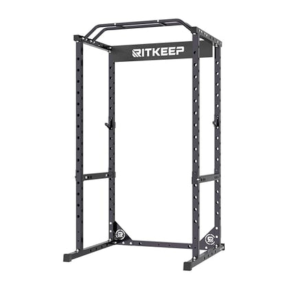 RitKeep RMAX 2250 Power Rack, 1200 lb Capacity Multi-Function Squat Rack and Weight Cage for Strength Training with Pull-Up Bar, Safety Bars, J-Hooks for Home Gym and Garage Gym - color: Black