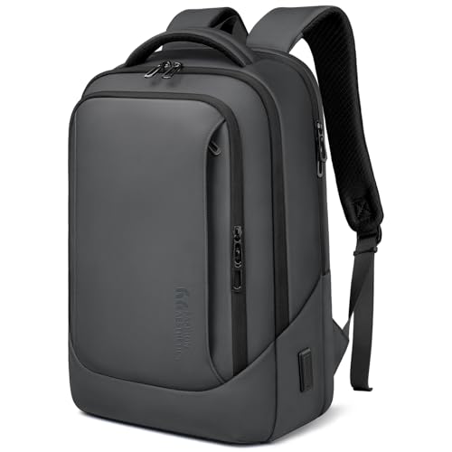hk Laptop Backpack for Men with USB Charging Port Water-Resistant for 15.6 Inch Computer Bag Durable High-Tech Daypack Casual Backpack for Business Work College Weekender Travel- Dark Grey - color: Dark Grey, size: 15.6 inch