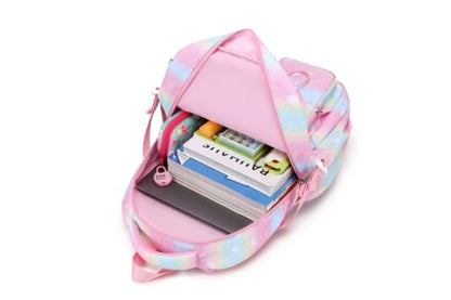 MOONBABY Girls Backpack, Kids Backpack for Girls, School bag for Primary Elementary Teenage, Middle School Students Bookbag - color: 3pcs-pink Planet