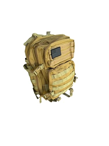40L Tactical Backpack – 900D/1000D Molle Assault Pack, 3-Day Survival, Hiking, Camping, Travel Gear (DESERT PATROL KHAKI) - color: Desert Patrol Khaki