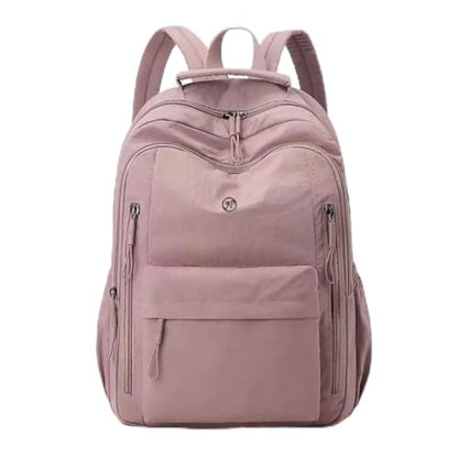 Casual Backpack, Multi-Pocket Design with Front Zipper Compartment (Pink) - color: Pink