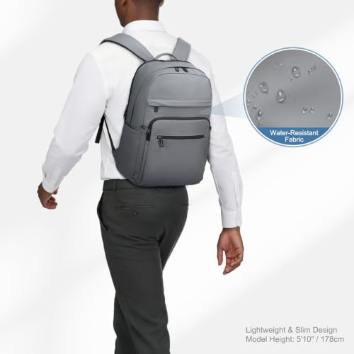 16 Inch Laptop Backpack for Men, Business Work Backpack for Everyday Commute, Waterproof Travel Office Computer Bag, Grey - color: Grey
