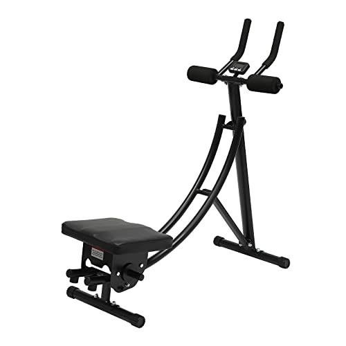 Ab Machine Abdominal Workout Machine Home Gym Exercise Machine with LCD Display, Slope Adjustment Fitness Equipment Silent Roller Core Strength Trainers for Abdomen Arms Back Legs Exercise
