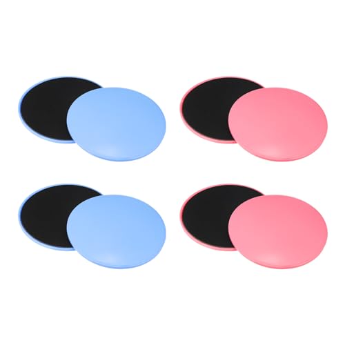 PATIKIL Core Sliders for Working Out 6.9", 8 Packs Dual Sided Exercise Sliders Fitness Workout Discs Strength Slides Discs for Gym Carpet Hardwood Floor, Pink/Blue