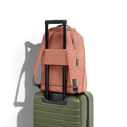Away The Everywhere Zip Backpack - Personal Item Airline Approved Backpack with 16” Padded Laptop Sleeve, Water Bottle Pocket, Interior and Exterior Pockets - Fits Up to 16-Inch Laptops - Clay Pink - color: Clay Pink