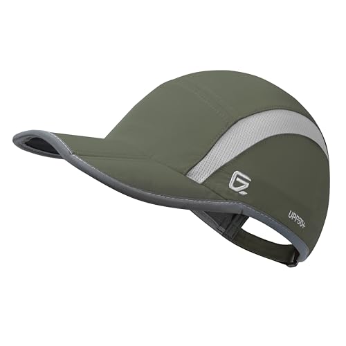 GADIEMKENSD Reflective Folding Outdoor Hat Unstructured Design UPF 50+ Sun Protection Sport Hats for Womens and Mens - color: Amy Green